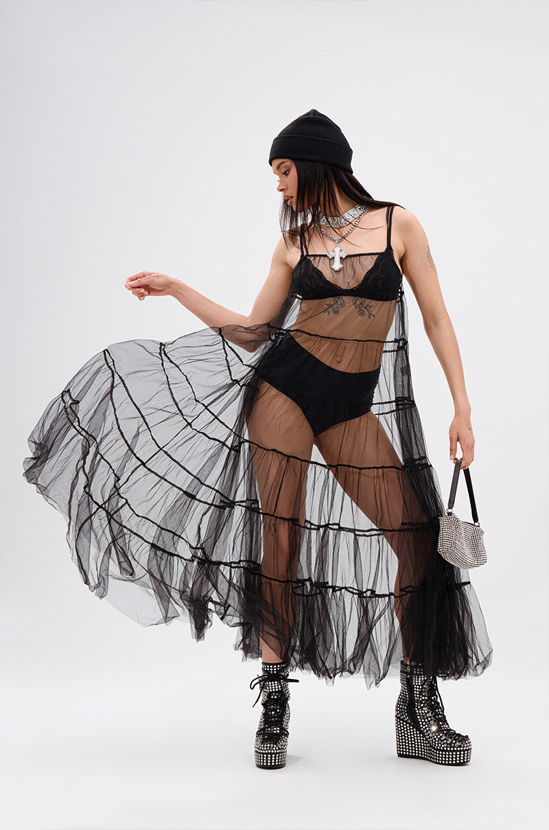 PERFECT FOR LAYERING TULLE MAXI DRESS