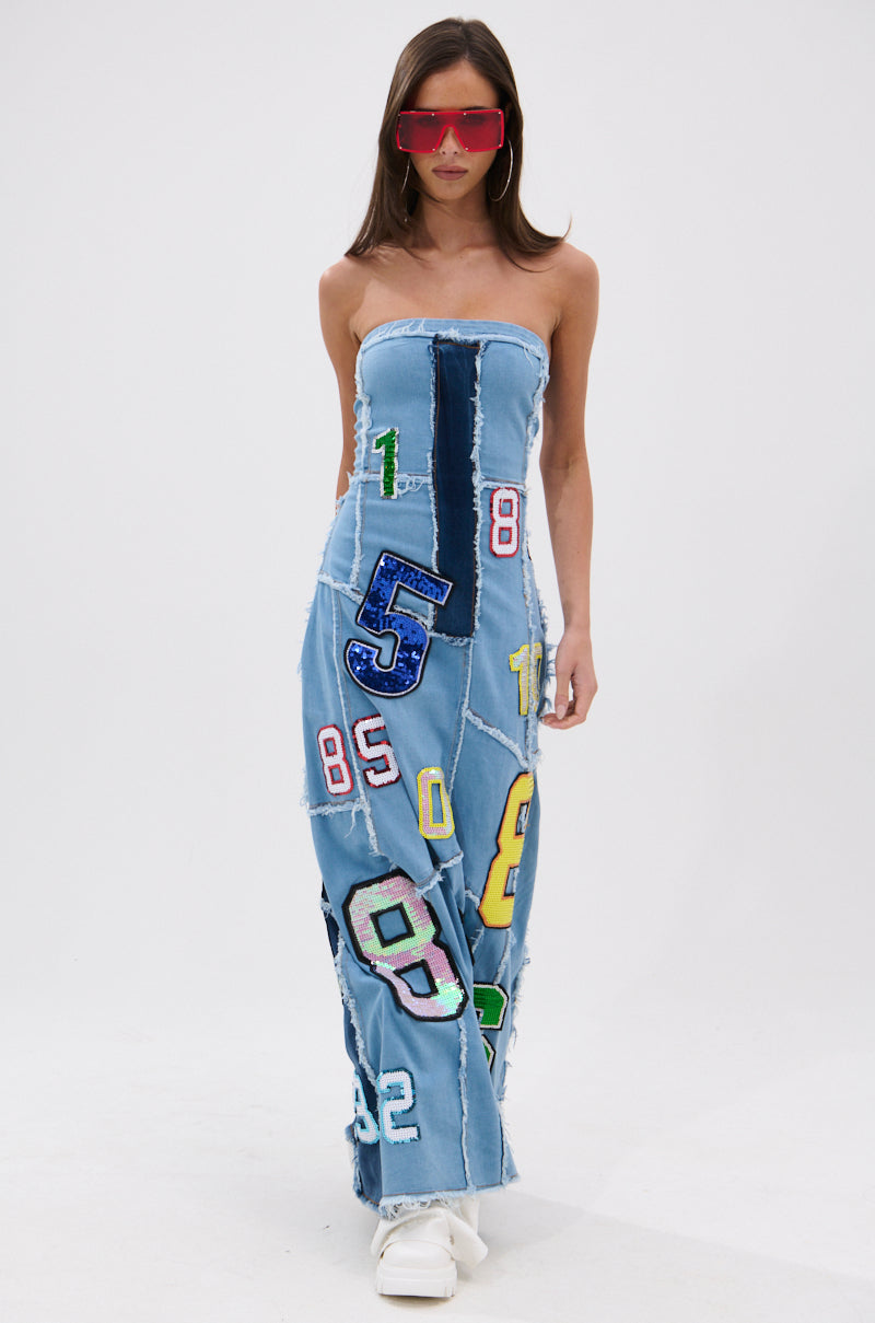 ABC 123 DENIM MAXI DRESS