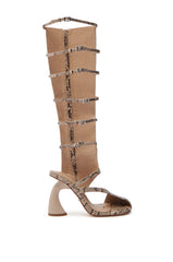 AZALEA WANG ANDRIUS SNAKE CHUNKY GLADIATOR SANDAL