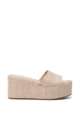 AZALEA WANG ARROW RAFFIA WEDGE SANDAL