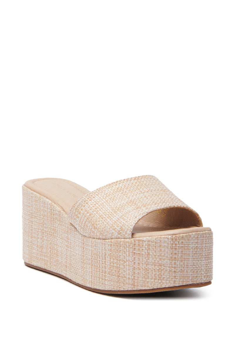 AZALEA WANG ARROW RAFFIA WEDGE SANDAL