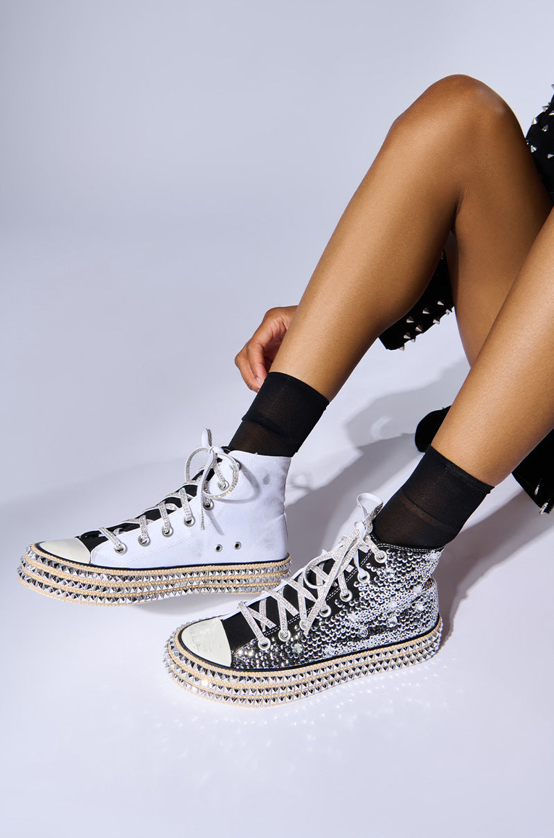 ASH BLACK WHITE EMBELLISHED SNEAKER