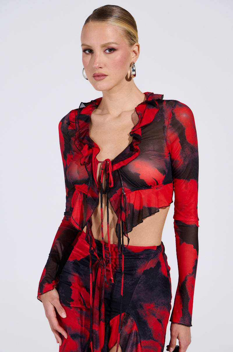 CAROLINA LONG SLEEVE MESH TOP