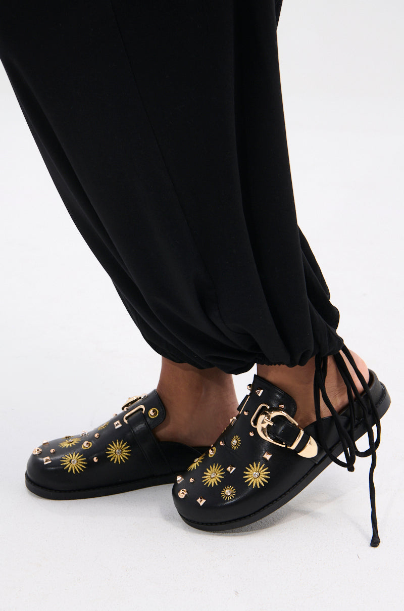 AZALEA WANG TROUVER BLACK GOLD STARBURST FLAT