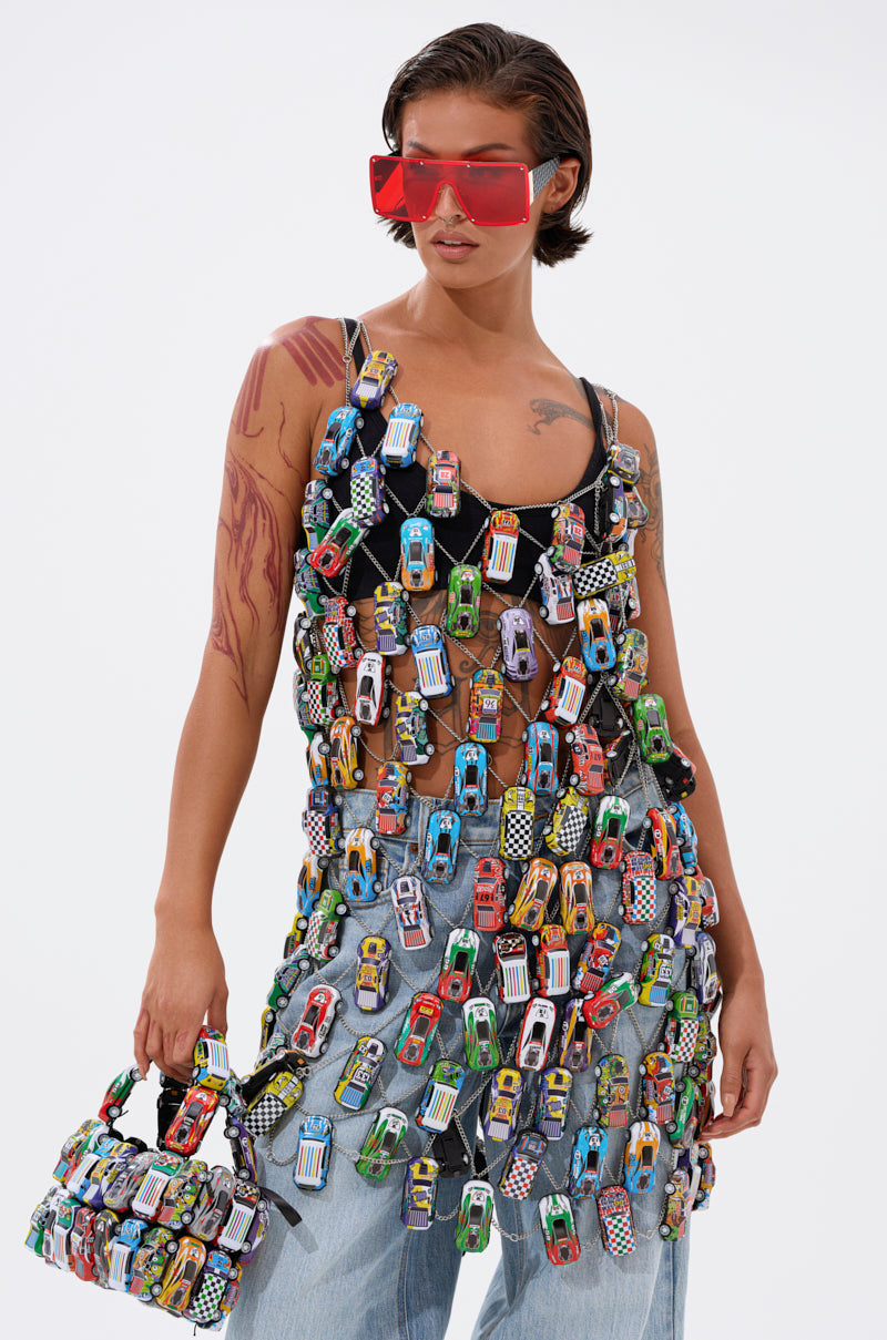 CAN'T CATCH ME CAR CHAIN MINI DRESS