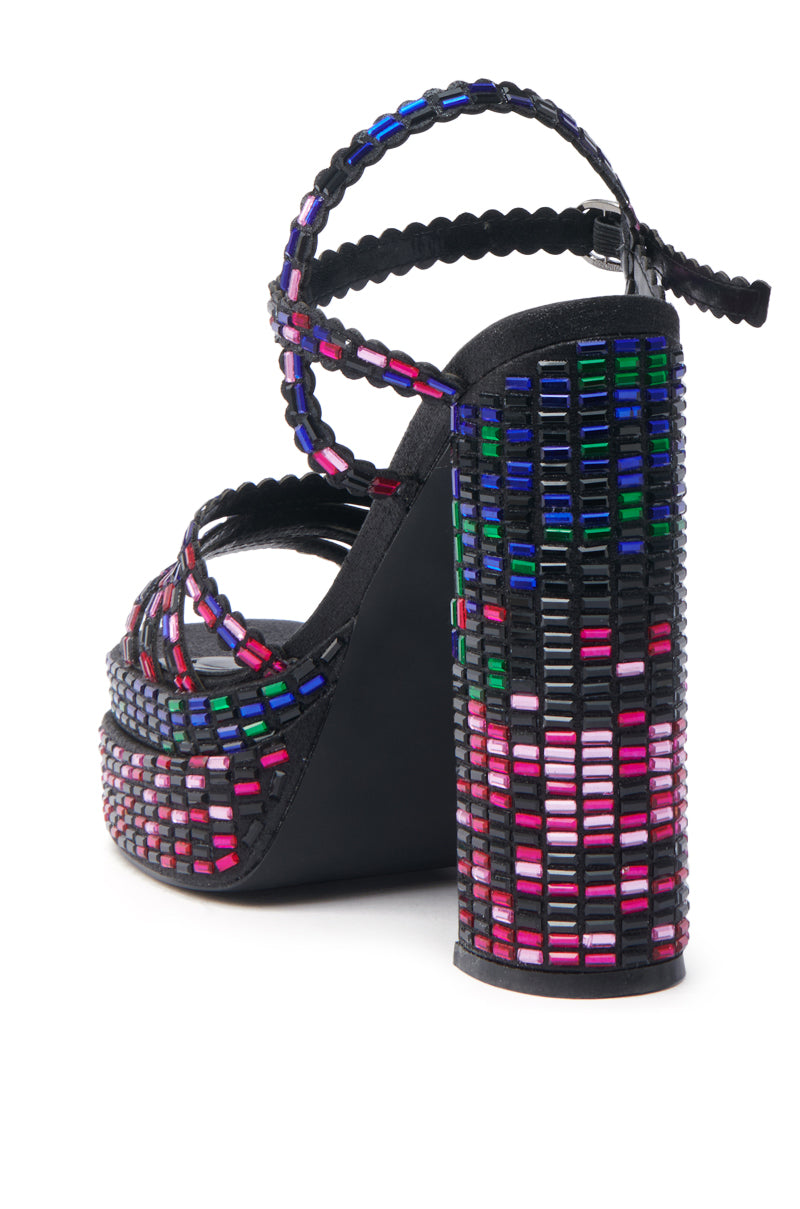 AZALEA WANG BIRCH BLACK EMBELLISHED SANDAL