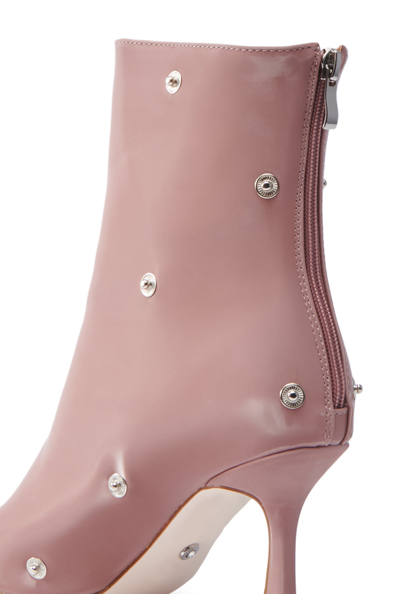 AZALEA WANG BIRD SONG SNAP OPEN TOE BOOTIE IN MAUVE