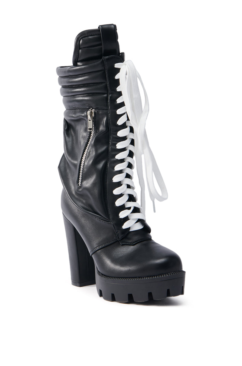 AZALEA WANG BRAIDEN BLACK CHUNKY BOOTIE
