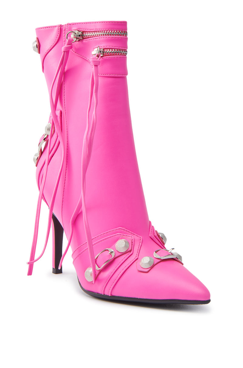 AZALEA WANG BROOKLYN HOT PINK STILETTO BOOTIE