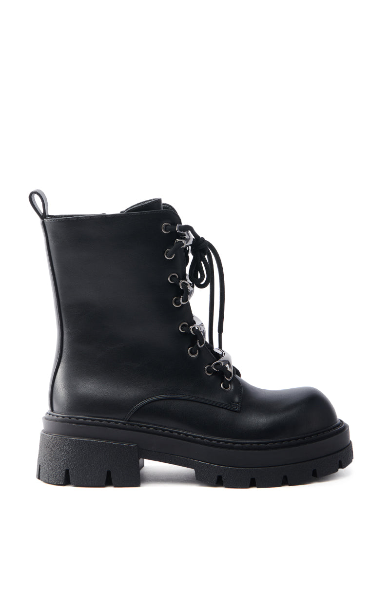 AZALEA WANG BROOKS BLACK COMBAT BOOTIE