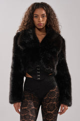 CADENCE FAUX FUR IN BLACK