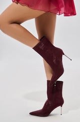 AZALEA WANG CALEAN BURGUNDY BOOTIE