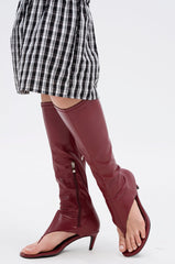 AZALEA WANG CECILE BURGUNDY SANDAL