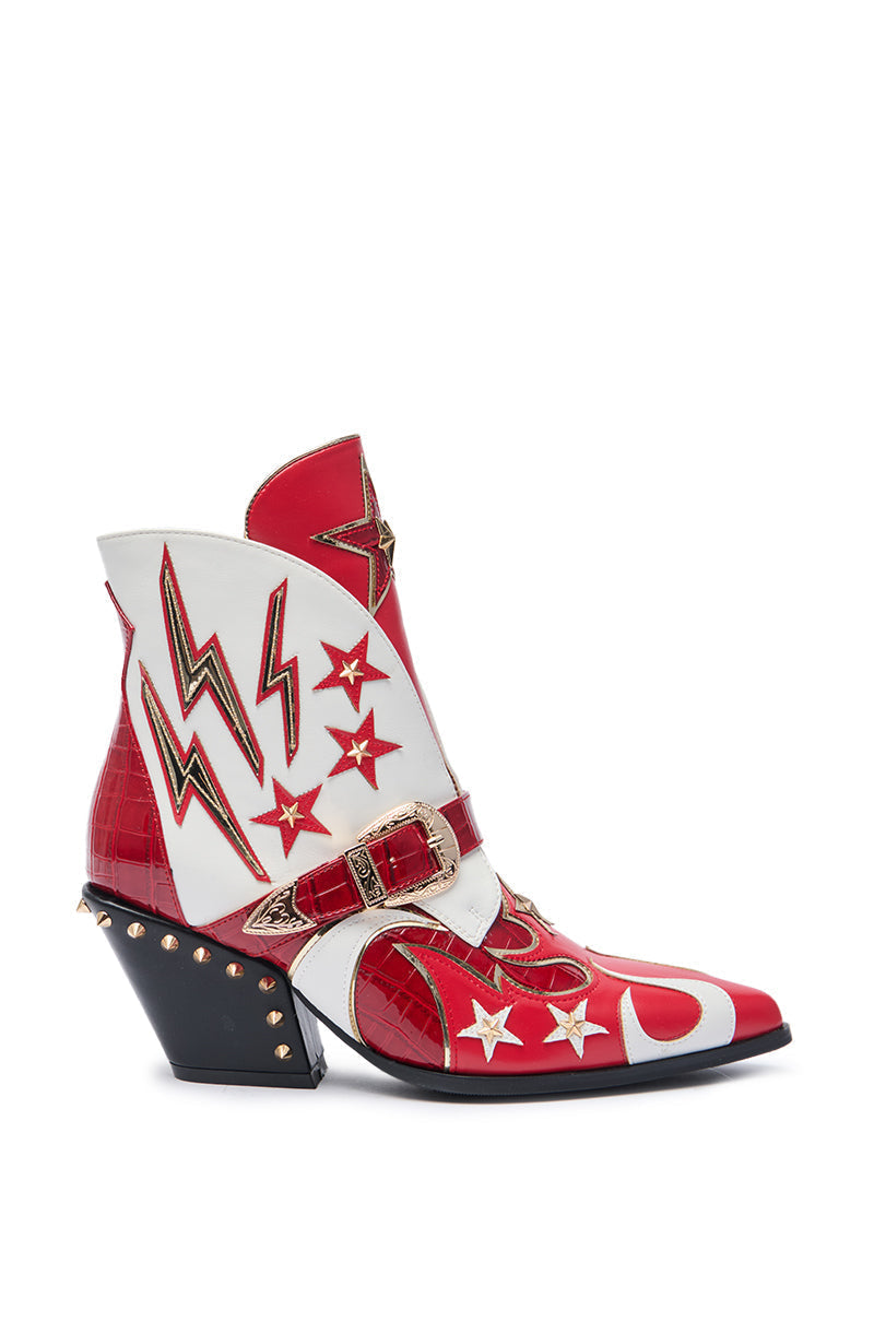 AZALEA WANG CHANNY MULTI BOOTIE GRAPHIC WESTERN WITH STUDS