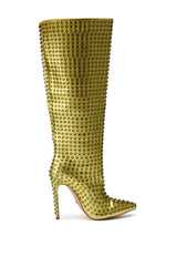 AZALEA WANG CHOLENA GOLD STILETTO BOOT