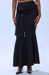 BUSINESS ONLY PINSTRIPE MAXI SKIRT