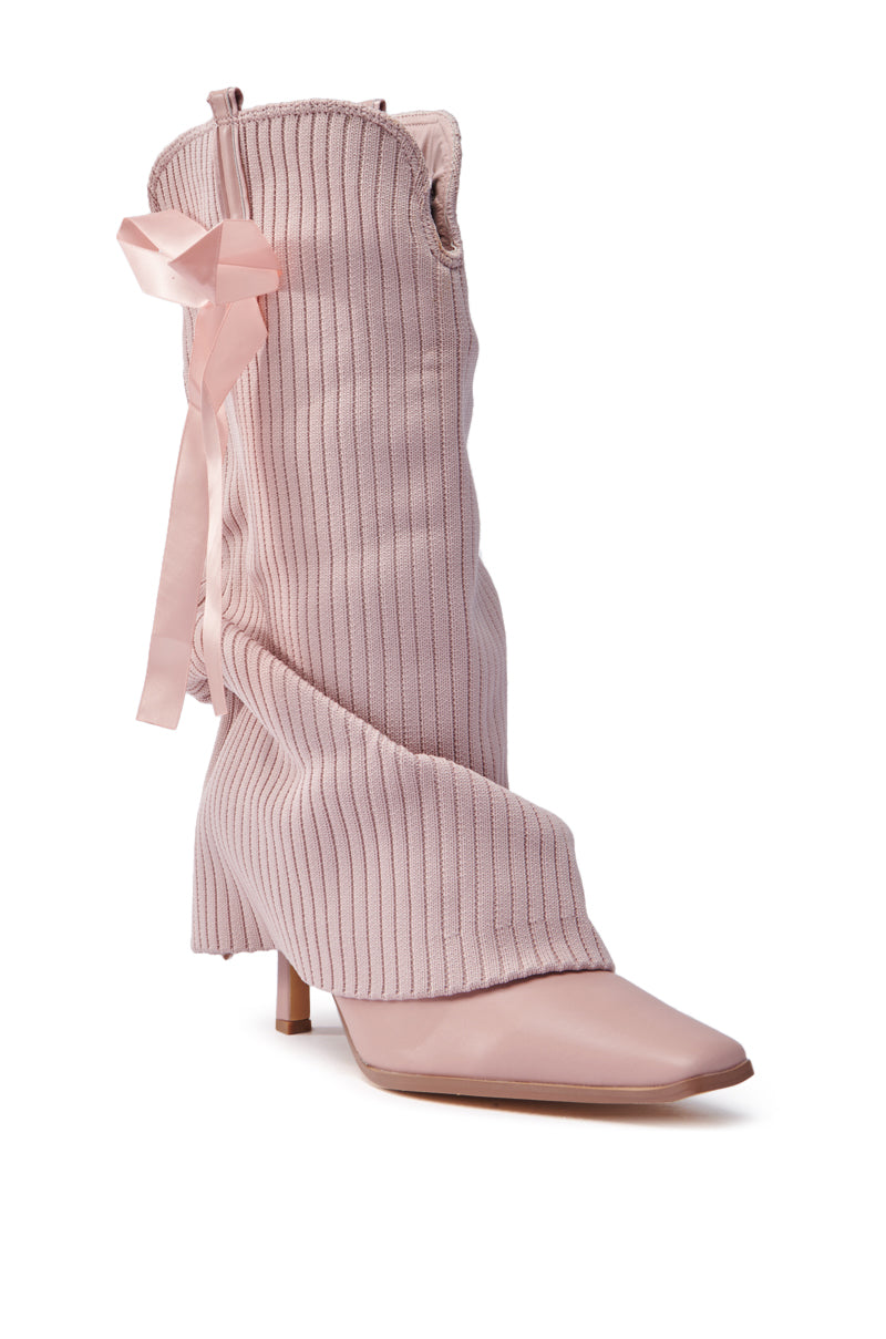 CODEWORDS PINK BOW STILETTO FOLD OVER BOOT