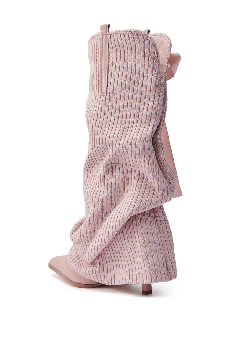 CODEWORDS PINK BOW STILETTO FOLD OVER BOOT