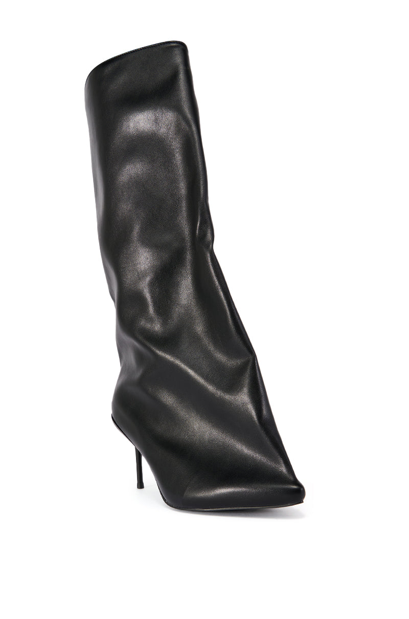 AZALEA WANG COUTURE CRAZY BLACK BUCKET BOOT