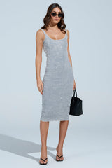 PEOPLE' S PRINCESS MIDI DRESS IN GREY