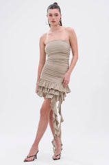 COME MY WAY RUFFLE MINI DRESS