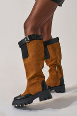 AZALEA WANG DALILA COLOR BLOCKED FLATFORM BOOT
