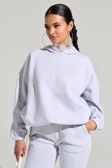 DEXTRA OVERSIZED HOODIE IN HEATHER GREY