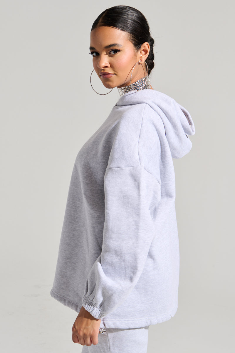 DEXTRA OVERSIZED HOODIE IN HEATHER GREY