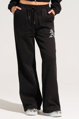DEXTRA WIDE LEG SWEATPANT WITH RHINESTONE DETAIL