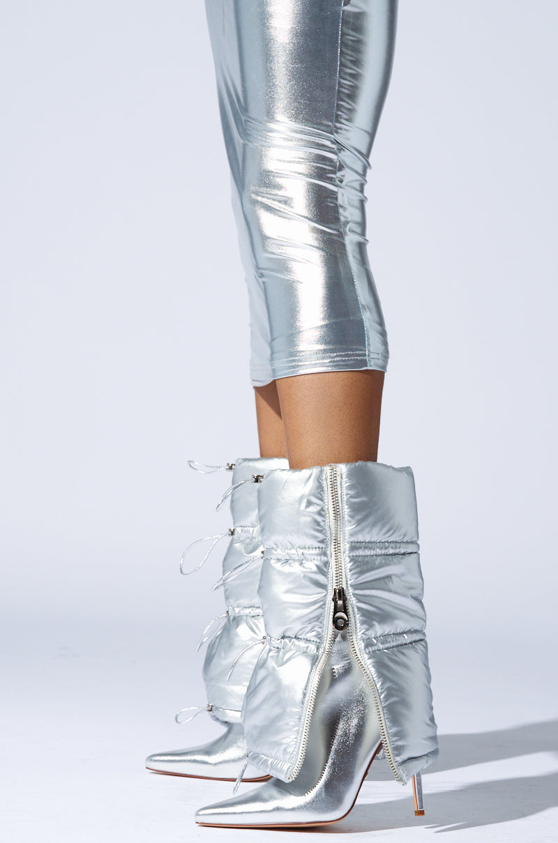 AZALEA WANG DHRUV SILVER PUFFER BOOTIE