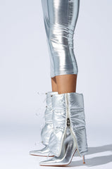 AZALEA WANG DHRUV SILVER PUFFER BOOTIE