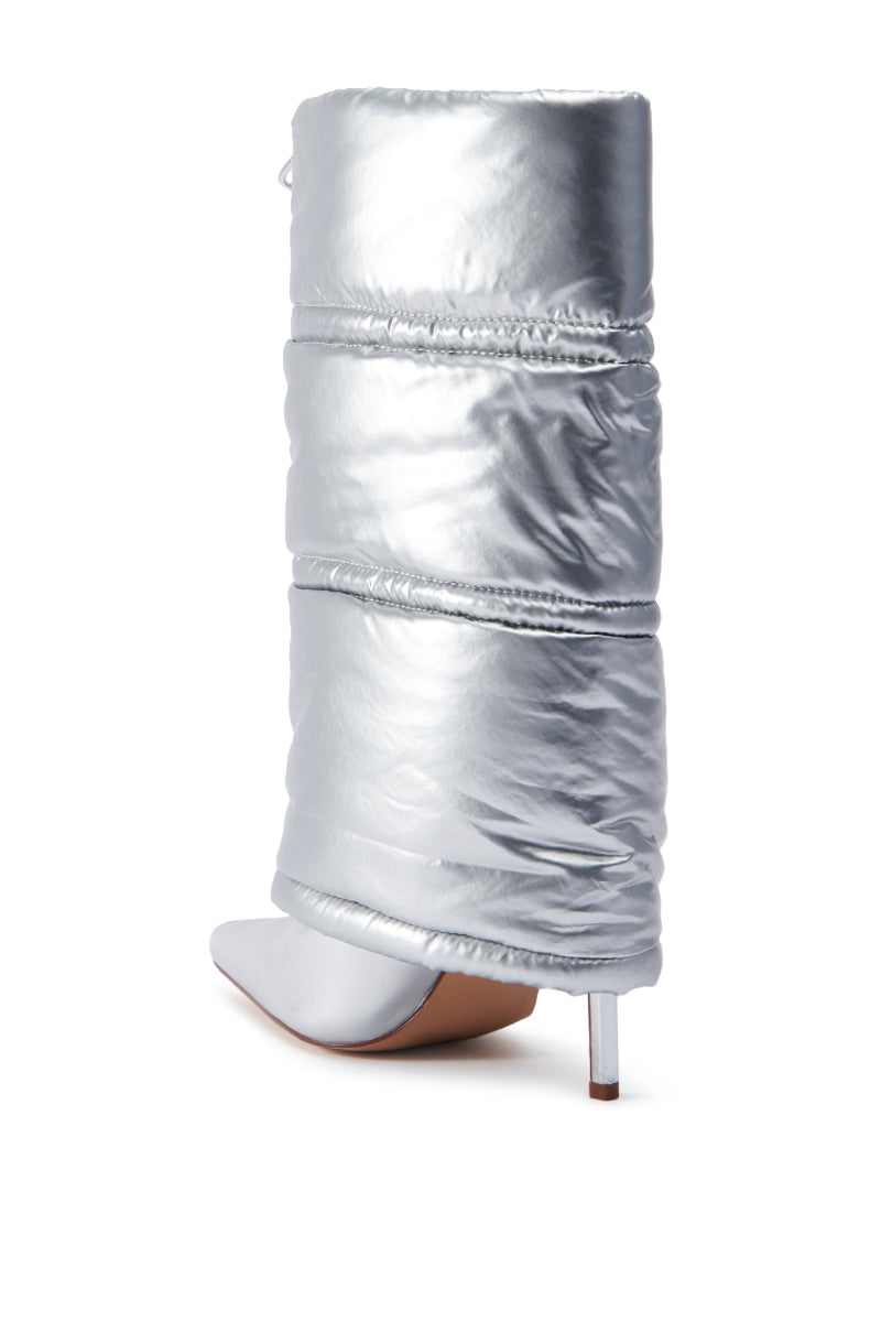 AZALEA WANG DHRUV SILVER PUFFER BOOTIE