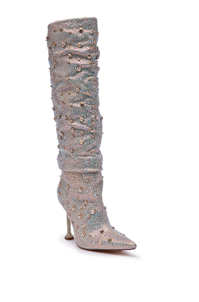 AZALEA WANG DOUGHTY GOLD STILETTO BOOT