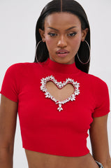 HEART YOU TEE IN RED