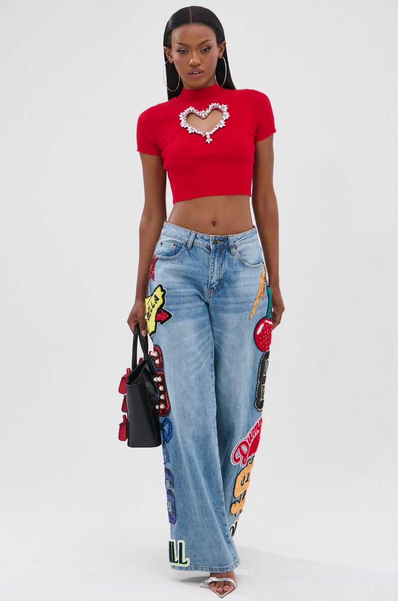 HEART YOU TEE IN RED