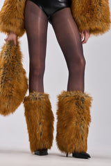 AZALEA WANG EKKEN RED FOX FUR STILETTO BOOT