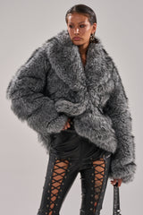 ELIXIR PANELED FAUX FUR IN GREY