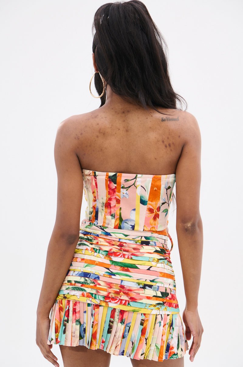FLOUNCE CORSET MINI DRESS