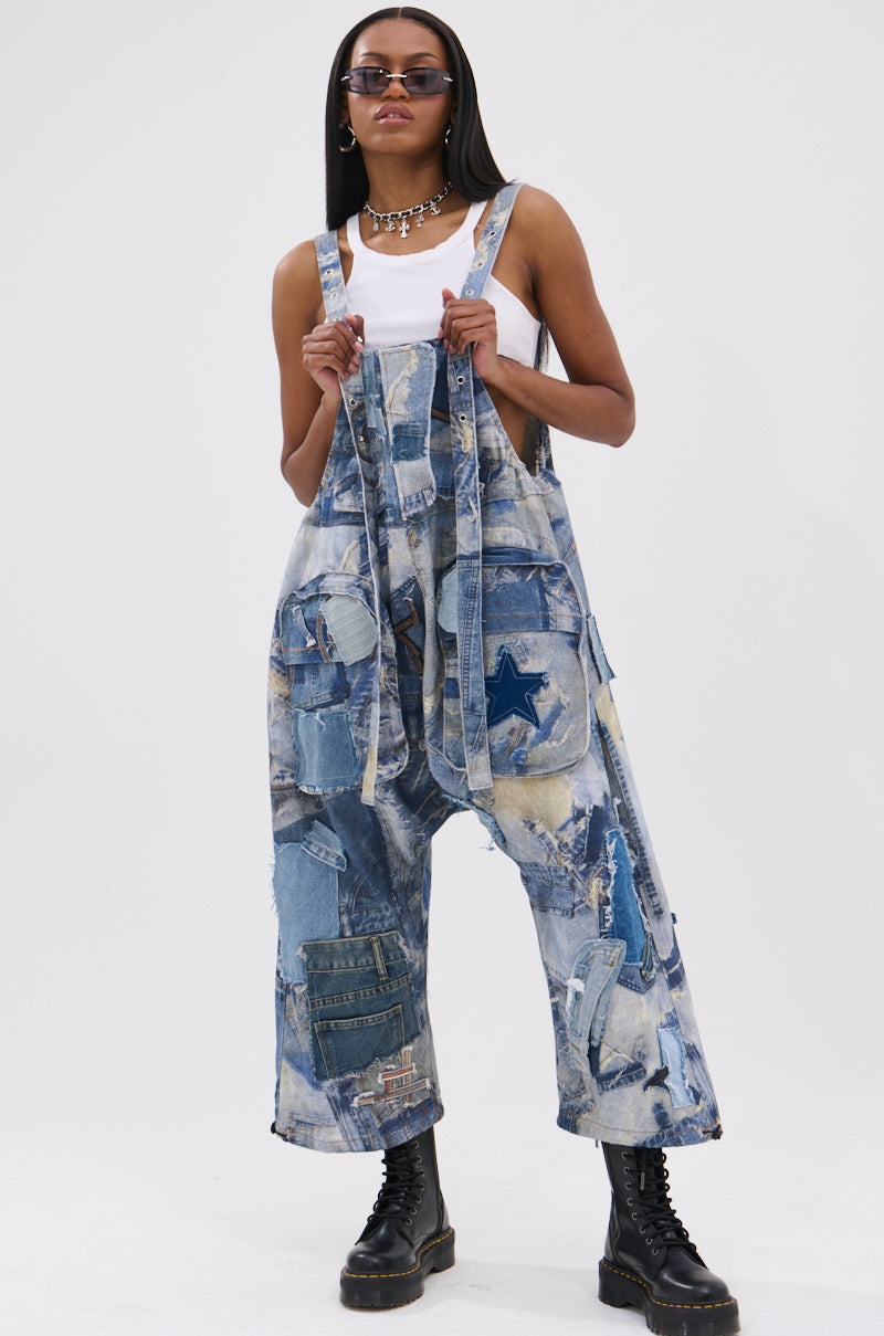 FOR THE GRAM PATCHWORK OVERALLS