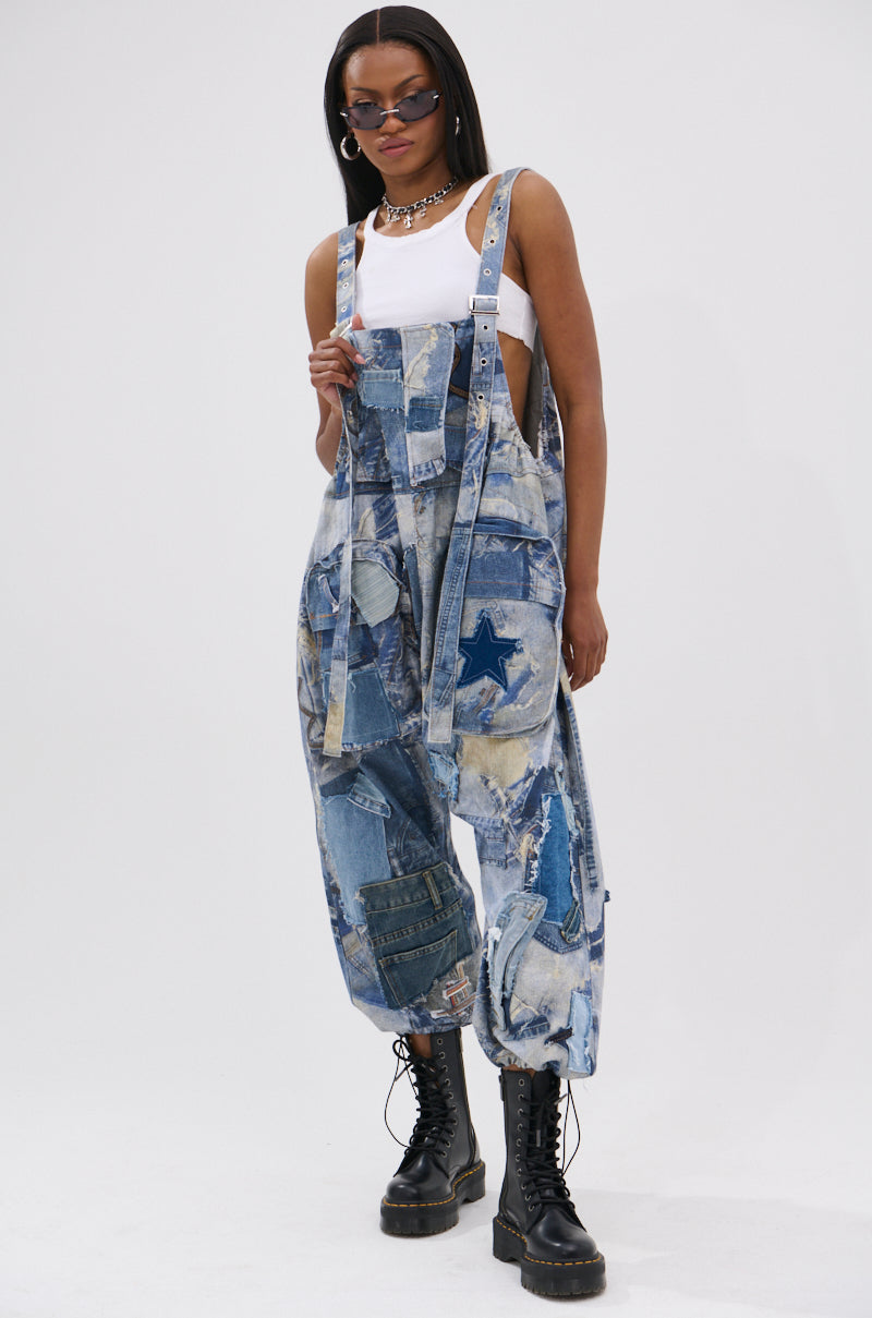 FOR THE GRAM PATCHWORK OVERALLS