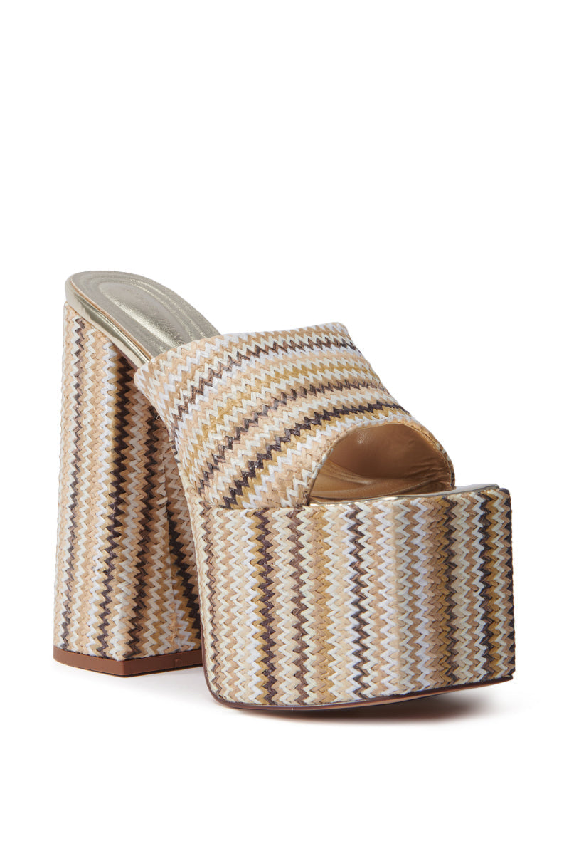 AZALEA WANG EMBERS BROWN CHUNKY PLATFORM SANDAL