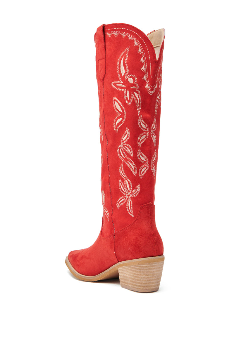 ENORA RED KNEE HIGH COWBOY BOOT