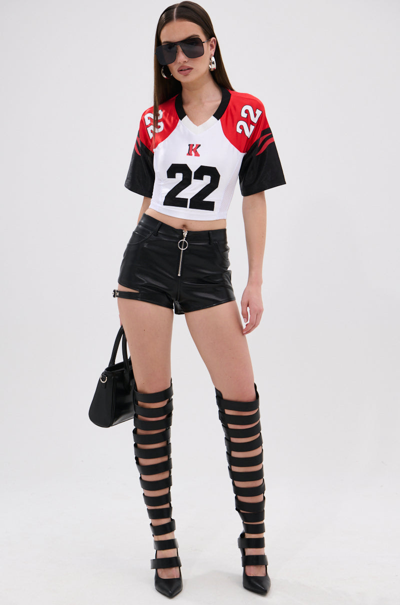 CATCH MY VIBE CORSETED JERSEY TOP