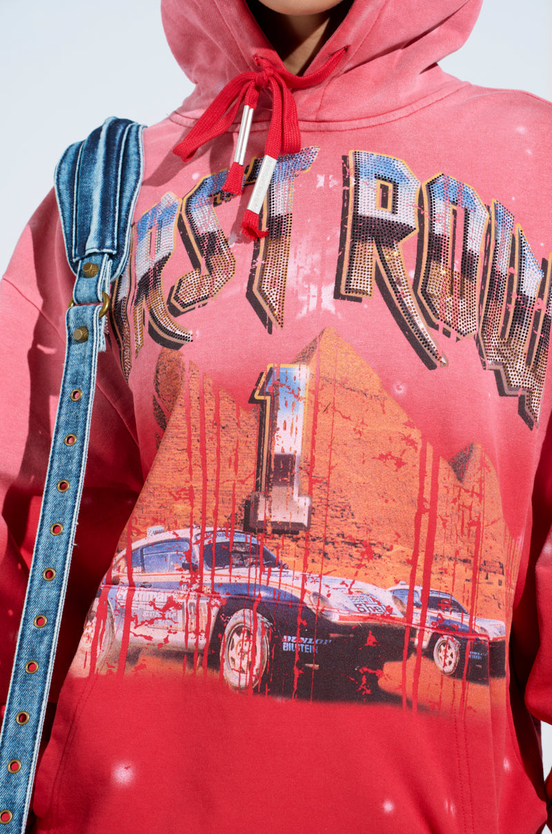 IN THE FAST LANE HOODED SWEATSHIRT