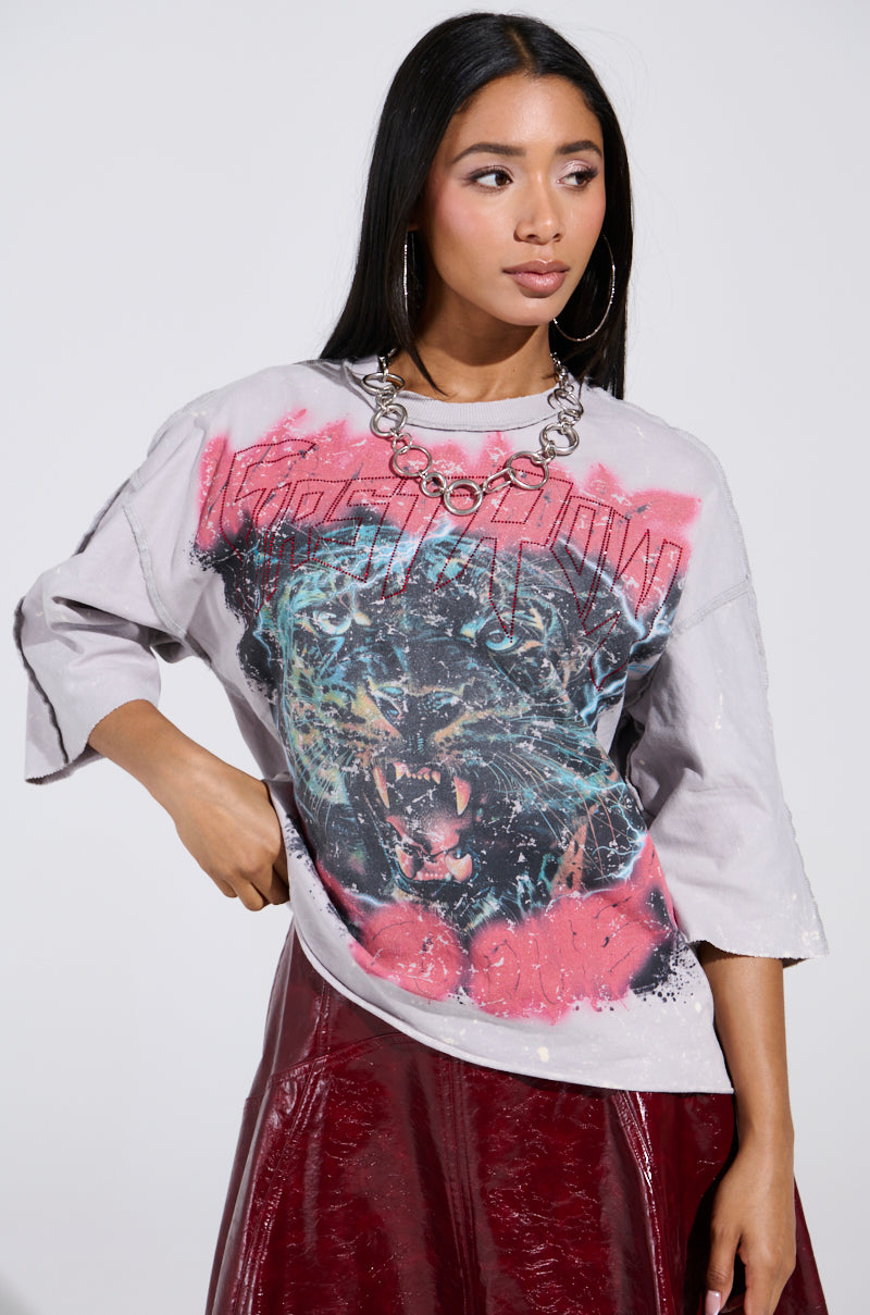 PRIMAL FURY CROPPED GRAPHIC SWEATSHIRT