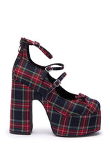 AZALEA WANG GEORGINA MULTI PLAID CHUNKY PUMP