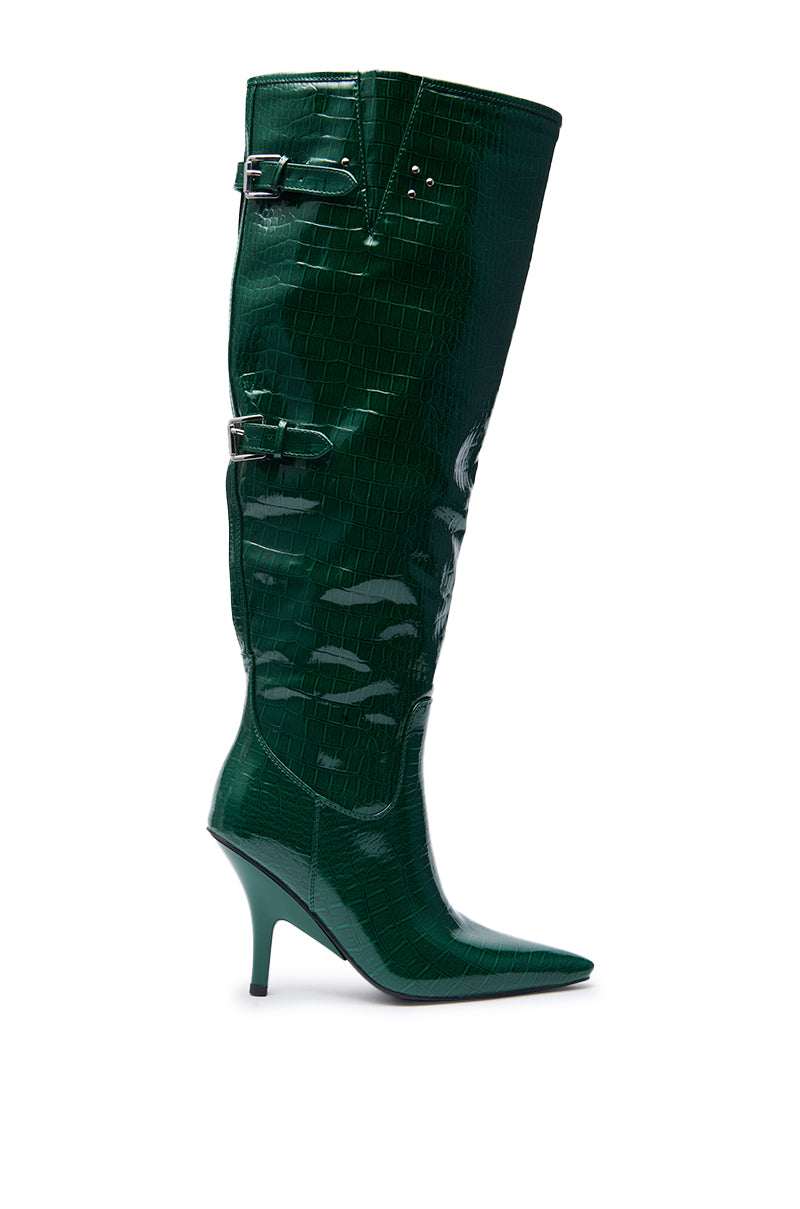 AZALEA WANG GESINE GREEN CROC PATENT LUXE BOOT