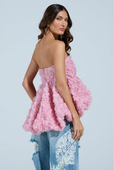 I CAN GET MY OWN FLOWERS STRAPLESS TOP