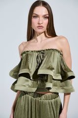 FLY AWAY WITH ME RUFFLE BLOUSE