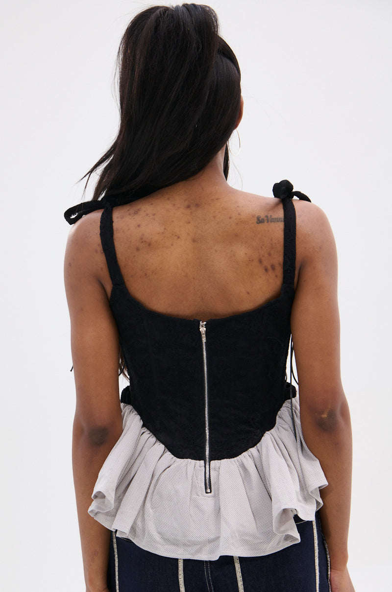 OFFICIAL PRINCESS LACE PEPLUM CORSET TOP